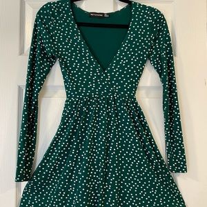 Mini emerald Polk a dotted dress